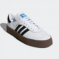 Adidas Originals Sambarose Γυναικεία Platform Παπούτσια FTWWHT/CBLACK/GUM5 -Γυναικεία Παπούτσια Κατάστημα adidas originals sambarose platform shoes 5