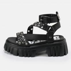 Buffalo Lion Riv Γυναικεία Σανδάλια Black