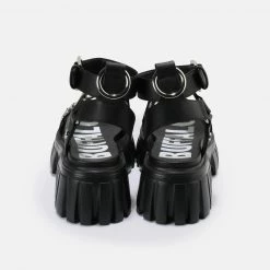 Buffalo Lion Riv Γυναικεία Σανδάλια Black -Γυναικεία Παπούτσια Κατάστημα buffalo lion riv 5