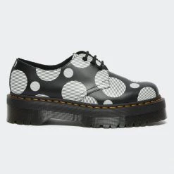 Dr.Martens 3 Eye 1461 Quad Γυναικεία Παπούτσια Black+White_Black+White Polka Dot Smooth