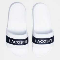 Lacoste Croco Γυναικεία Slides WHT NVY