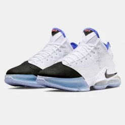 Nike LeBron 19 Low "Black Toe" Ανδρικά Παπούτσια για Μπάσκετ WHITE/BLACK-MEDIUM BLUE-SIREN RED -Γυναικεία Παπούτσια Κατάστημα nike lebron xix low 4