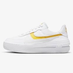 Nike Air Force 1 PLT.AF.ORM Γυναικεία Παπούτσια WHITE/YELLOW OCHRE-SUMMIT WHITE-WHITE