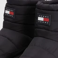 Tommy Jeans Padded Γυναικεία Μποτάκια BLACK -Γυναικεία Παπούτσια Κατάστημα tommy jeans padded wmns boot 3