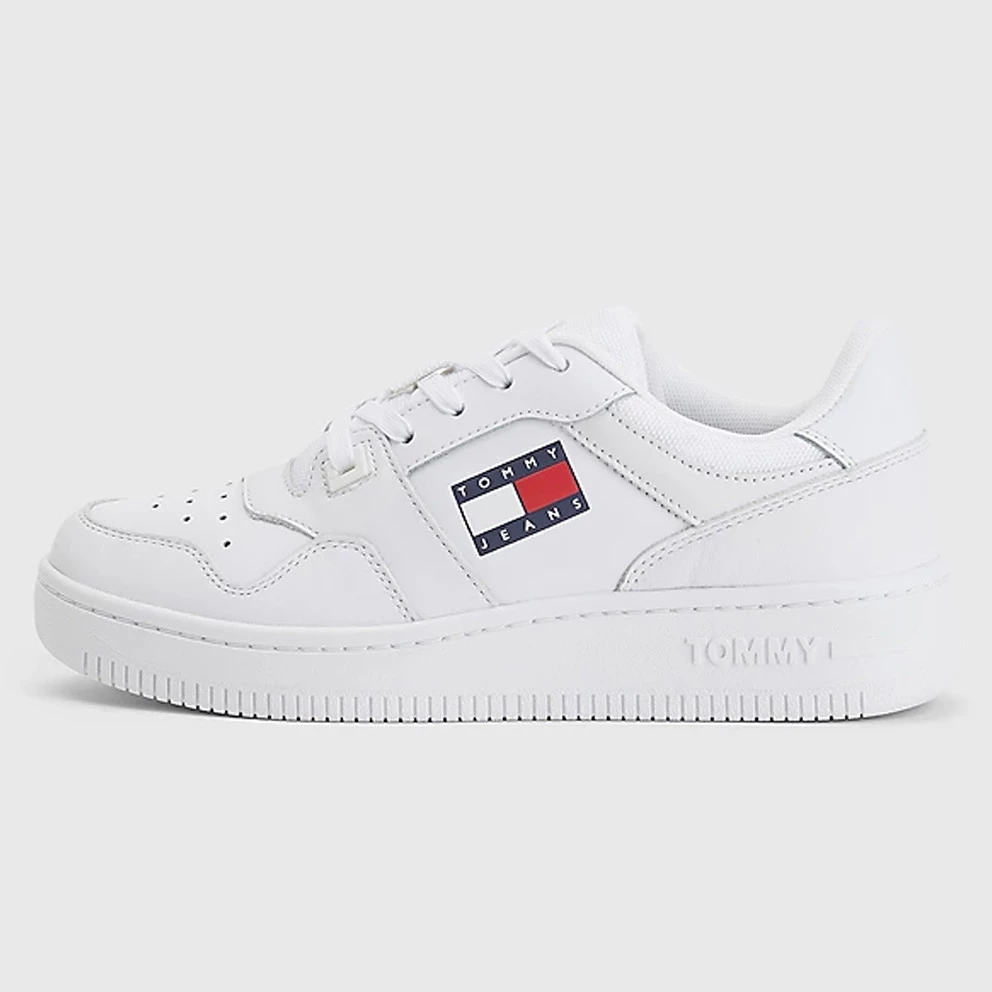 Tommy Jeans Retro Basket Γυναικεία Παπούτσια WHITE 3 Tommy Jeans Retro Basket Γυναικεία Παπούτσια WHITE