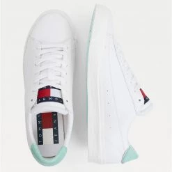 Tommy Jeans Leather Low Cut Γυναικεία Παπούτσια Clear Lagoon -Γυναικεία Παπούτσια Κατάστημα tommy jeans wmn leather low cut vulc 2