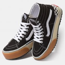 Vans Sk8-Hi Stacked Γυναικεία Παπούτσια Black/Checkerbo -Γυναικεία Παπούτσια Κατάστημα vans ua sk8 hi stacked black 2