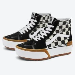 Γυναικεία Vans Sk8-Hi Stacked Unisex Παπούτσια (CHECKERBOARD) -Γυναικεία Παπούτσια Κατάστημα vans ua sk8 hi stacked checkerboa 3